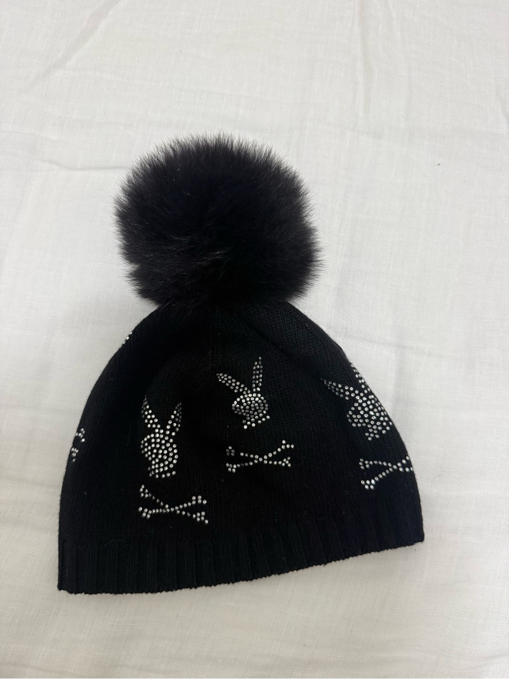 Philipp Plein x Playboy Crystal Skull Beanie Black
